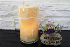 Honey Onyx Candle Holder Natural Stone Lamp Cover
