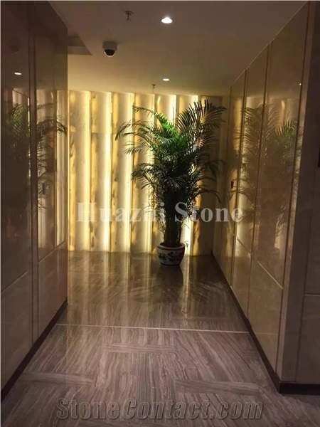 Wooden Marble Tiles & Slab for Interior Design, Brown Marble Wall Tile