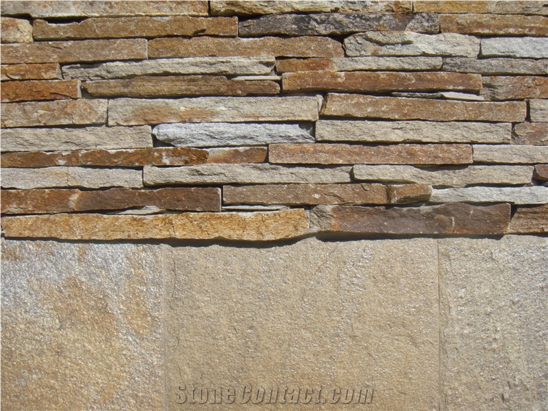 Natural Brown Gneiss Masonry, Golden Brown Gneiss Wall Panel