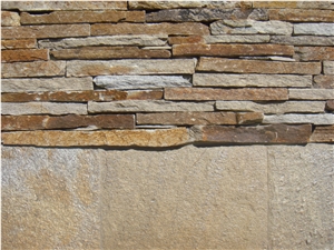 Natural Brown Gneiss Masonry, Golden Brown Gneiss Wall Panel