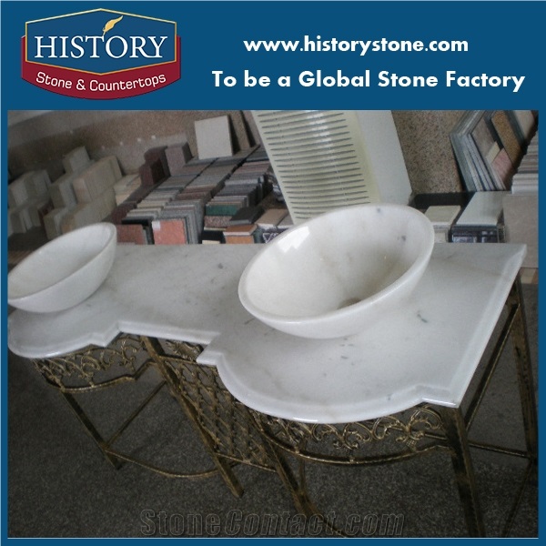 China Best White Marble Vanities，For Hotel Bathroom