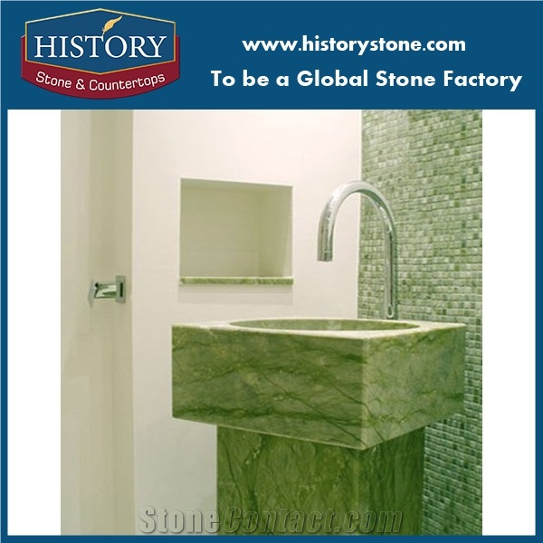 Dandong Green Color Beautiful Marble Bathroom Countertops