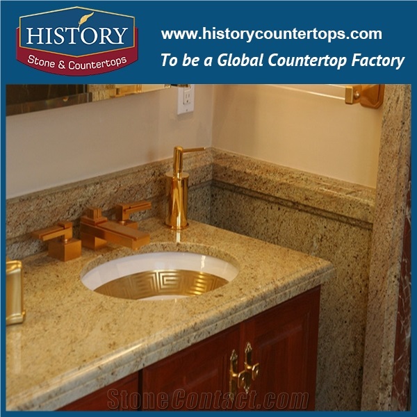 Kashmir Golden Granite Bathroom, How To Seal Granite Bathroom Countertops
