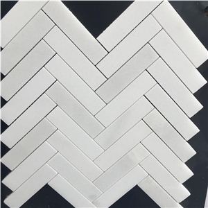 Carla White Marble / China High Quality Herringbone Mosaic Tiles