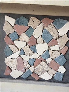 Colorful Travertine Mixed / High Quality Wall & Floor Mosaic Tiles