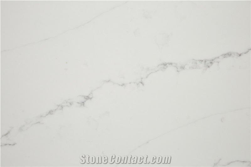 Quartz Slab Snow White 16-Vm-17526 Quartz Tiles Flooring&Walling
