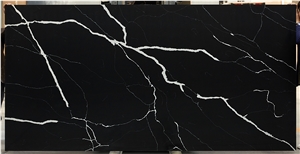 Quartz Slabs Calacatta Black 06 Vm-17912 Quartz Tiles Flooring&Walling