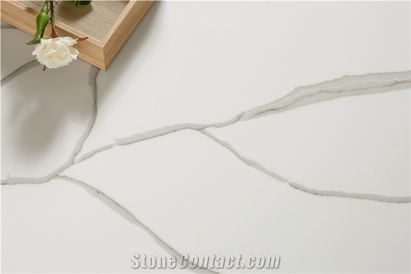 Quartz Slabs Calacatta White 15 Quartz Tiles Flooring&Walling