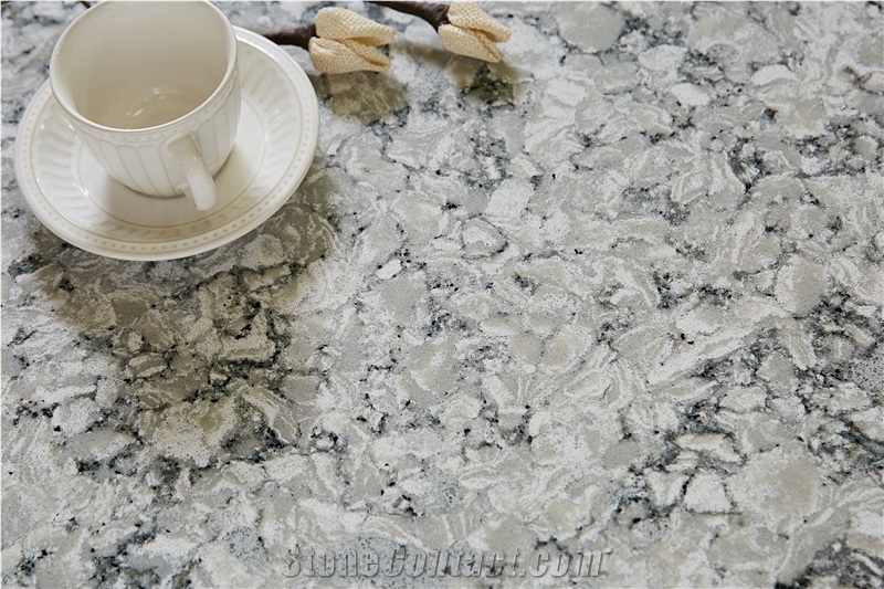 Quartz Slabs Wave Gray 08 2015817 Quartz Tiles Flooring&Walling
