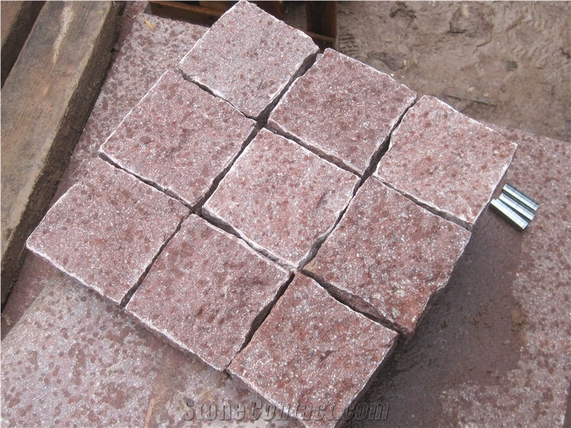 Red Porphyry / China Red Shouning Porphyry Cube Stone & Pavers ,Cut to Size