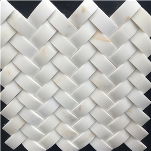 Volakas Marble / High Quality Basketweave Mosaic ,Wall Mosaic