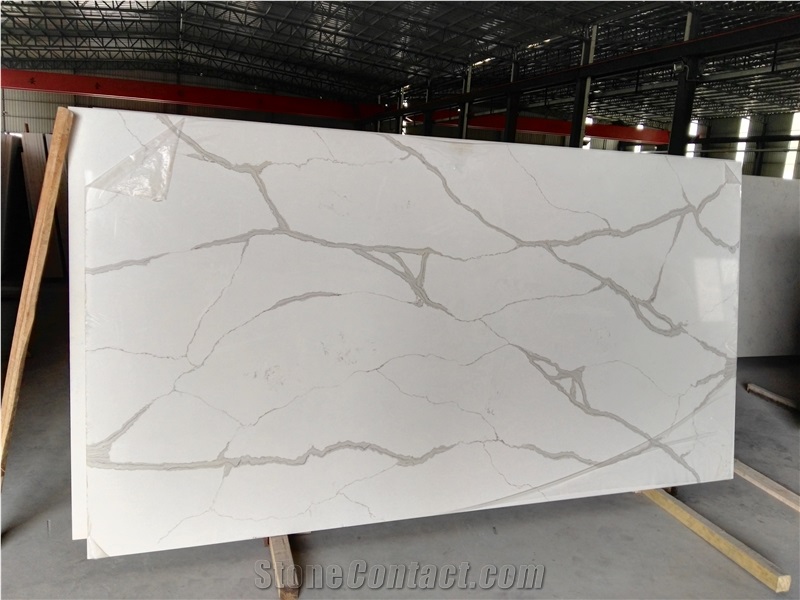 White Quartz Calacatta White 5130-Slabs Quartz Tiles&Slabs Flooring