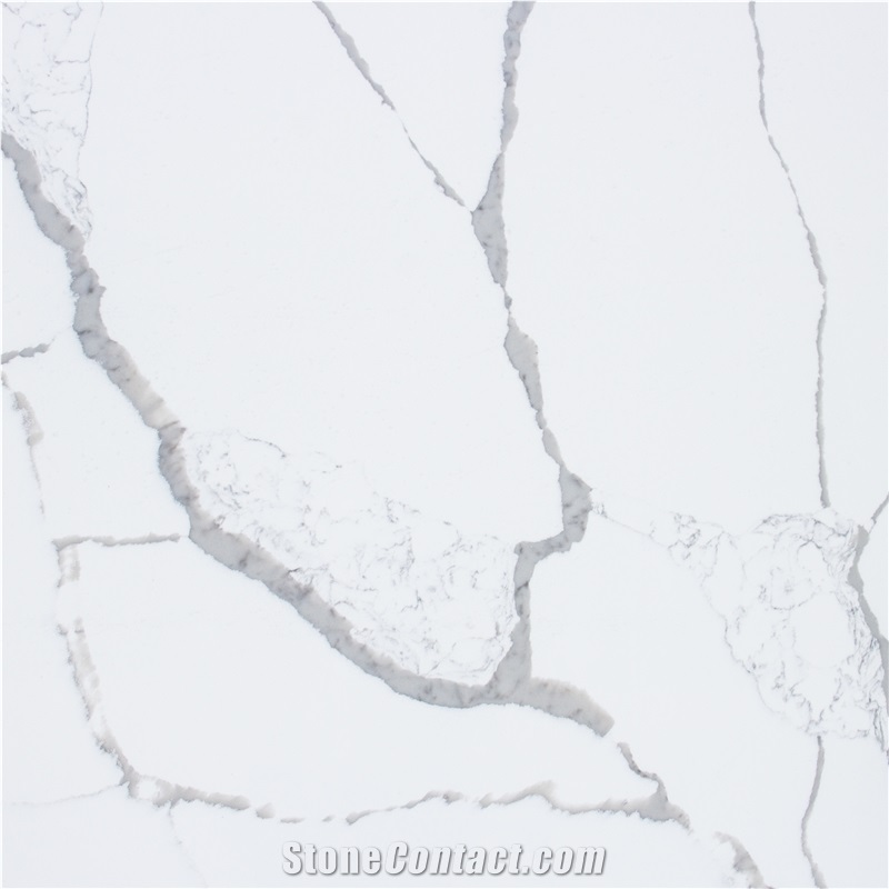 White Quartz Xka1199-Calacatta Flutter Quartz Tiles&Slabs Flooring