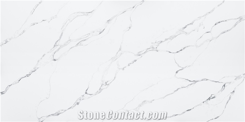 White Quartz Xka1207-Calacatta Fantasy Quartz Tiles&Slabs Flooring