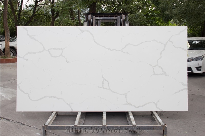 White Quartz Xka9194-Calacatta Khaki Quartz Tiles&Slabs Flooring