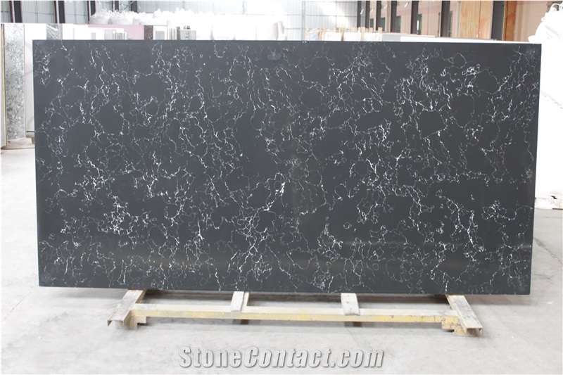 White Vein Black Quartz Quartz Tiles&Slabs Quartz Flooring&Walling