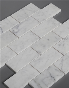 Bianco Carrara White Mixed Thassos Hexagon/Subway Mosaic Tiles