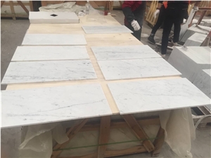White Carrara Marble Tiles & Slabs, Italy White Polished Marble