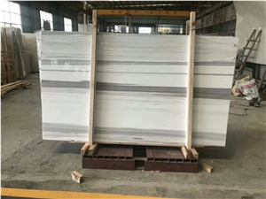 A Class White with Grey Straight Veins Marble Slab&Tile/Gris Jupiter