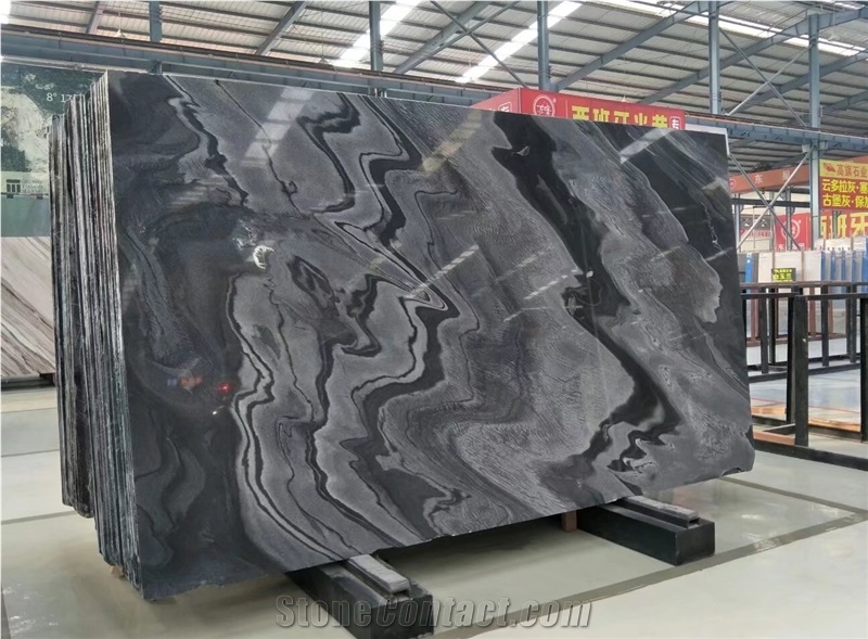 Aa Class Big Slab Black Wave Marble for Wall and Floor Covering