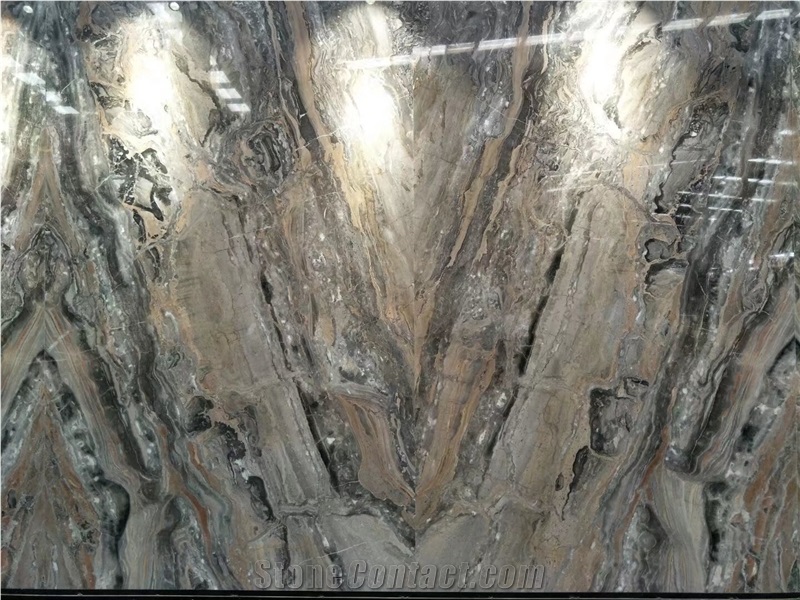 AA class big slab italy gris marble wall covering book matched