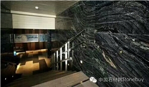 Ancient Black Wood Grain Marble for Office Building Decoration
