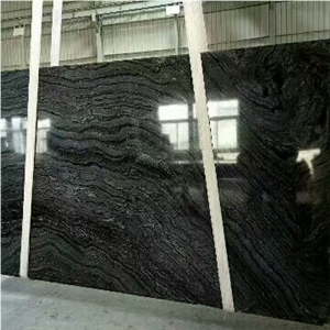 Ancient Black Wood Grain Marble for Office Building Decoration