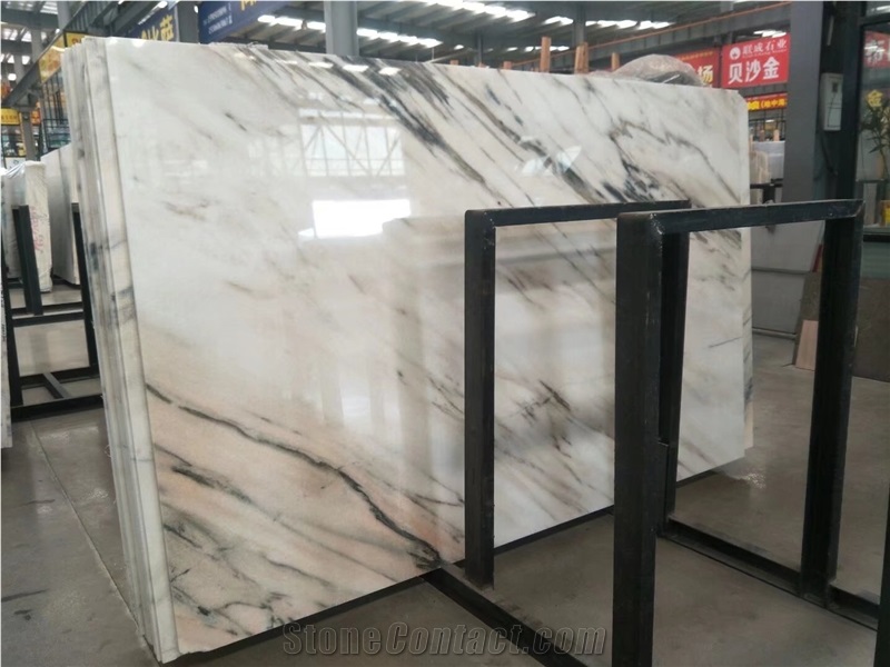 Big White Marble With Black Featured,Wall and Floor Application,Tiles