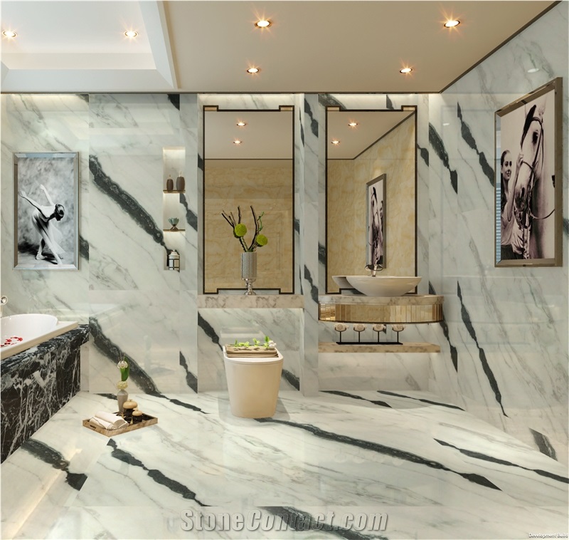 Black and White Marble Quarried in China,Pand White Marble Slab