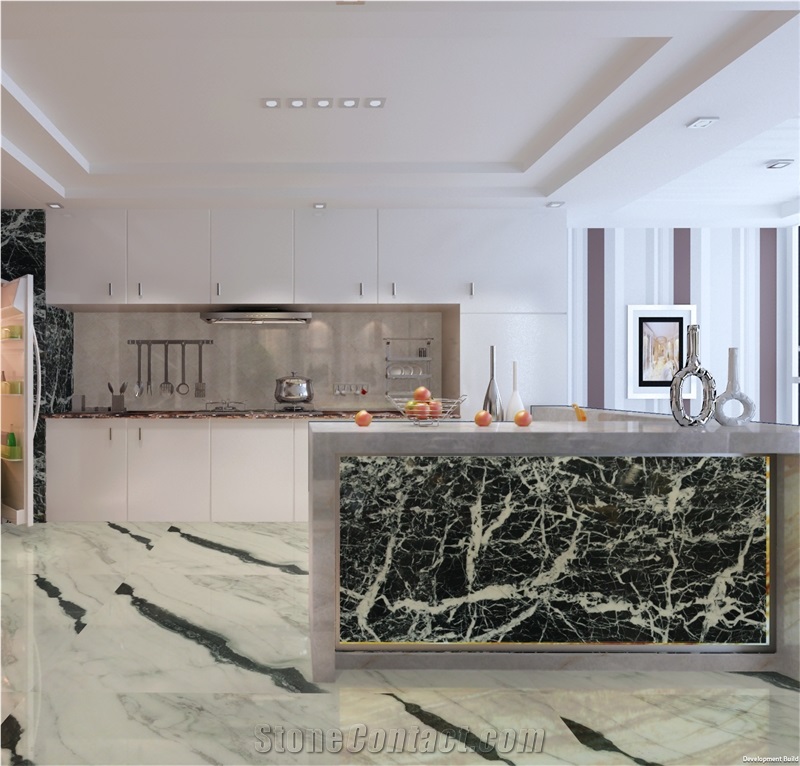 Black and White Marble Quarried in China,Pand White Marble Slab