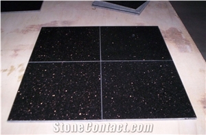 Black Galaxy Polished Granite Floor Covering,Black Stone Walling Tiles