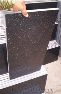 Black Galaxy Polished Granite Floor Covering,Black Stone Walling Tiles
