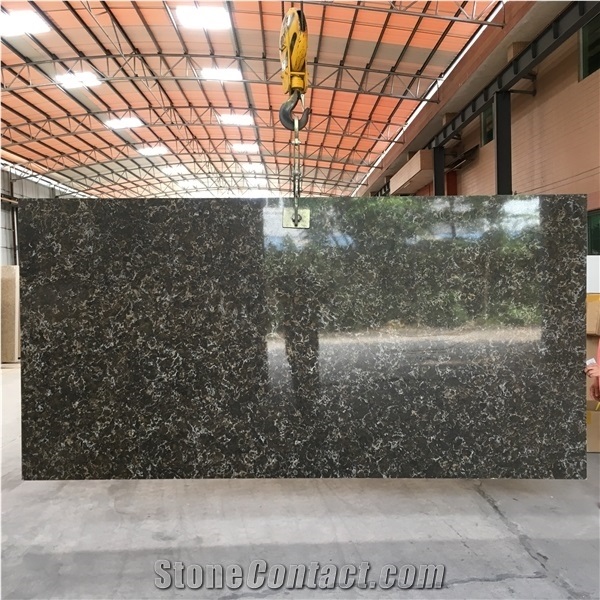 Black Quartz Stone Tiles & Slabs for Kitchen Bathroom Counter Top