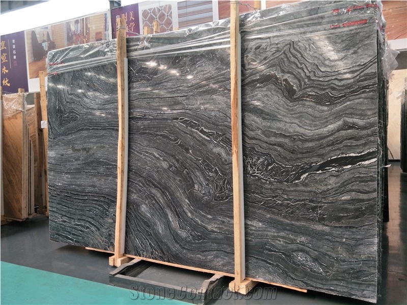 Black Wooden Vein Marble Slab Polished, Wall Cladding,Floor Cover Tile