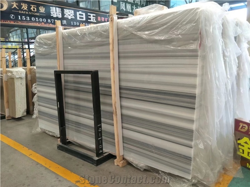 Building Grey Straight White Line Marble,Grey Wooden Marble Slab&Tile