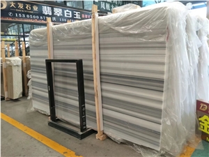 Building Grey Straight White Line Marble,Grey Wooden Marble Slab&Tile
