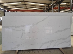 Calacatta White Marble Look Quartz Stone Solid Surfaces Polished Slabs