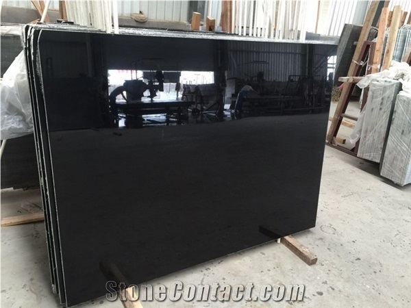 China Absolute Pure Black Nero Marble Panel Tile for Floor Covering