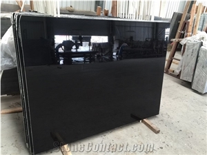 China Absolute Pure Black Nero Marble Panel Tile for Floor Covering