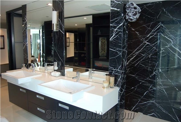 China Black Marble with Striking White Veins, Wall & Floor Decoration