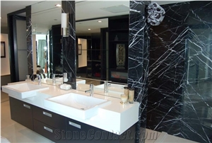 China Black Marble with Striking White Veins, Wall & Floor Decoration