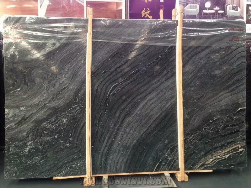China Black Wooden Vein Marble Flooring Tiles/Polished and Honed