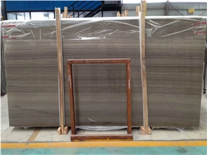 China Brown Straight Line Marble/Coffee Wood/Wall Tile