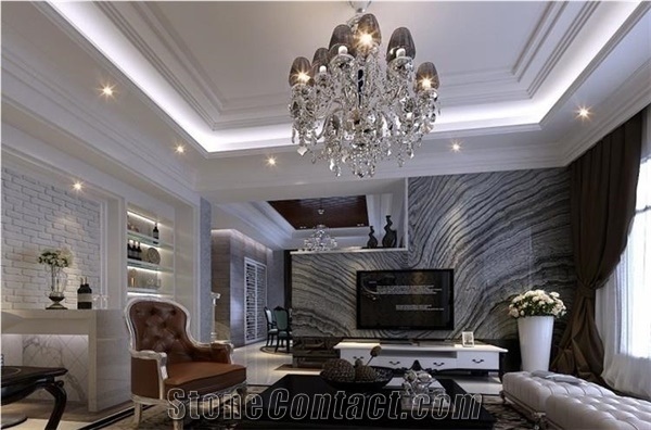 China Building Project Silver Waves Grey Marble for Wall Decoration