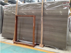 China Coffee Brown Wood Grain Marble Slabs for Floor and Wall Covering