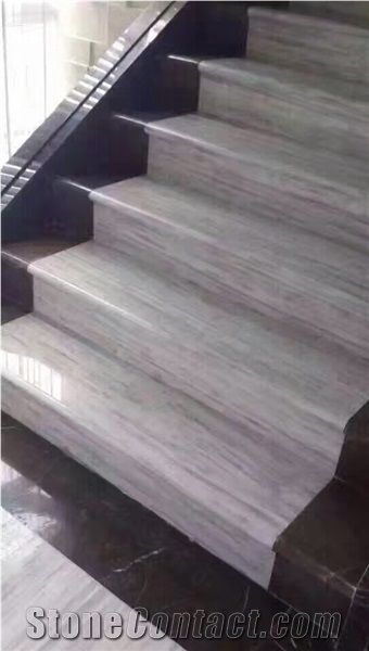 China Grey Wooden Marble Slabs for Floor Covering