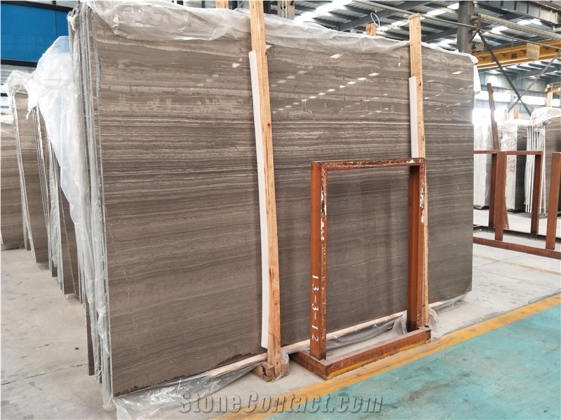 China Shuitou Polished Coffee Brown Wooden Vein Marble Factory Price