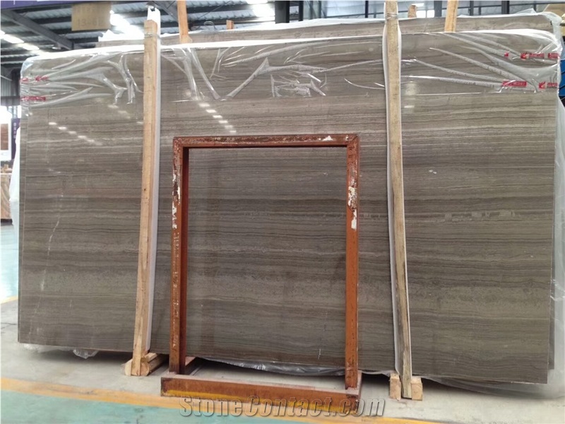 China Shuitou Polished Coffee Brown Wooden Vein Marble Factory Price