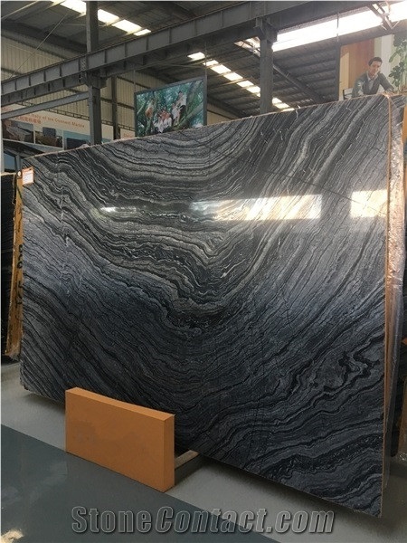 China Silver Wave Black Wooden Vein Marble Slabs& Tiles, Hotel Decor