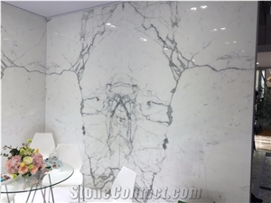 China Snow White Marble for Tiles & Slabs Hotel Wall Covering Pattern